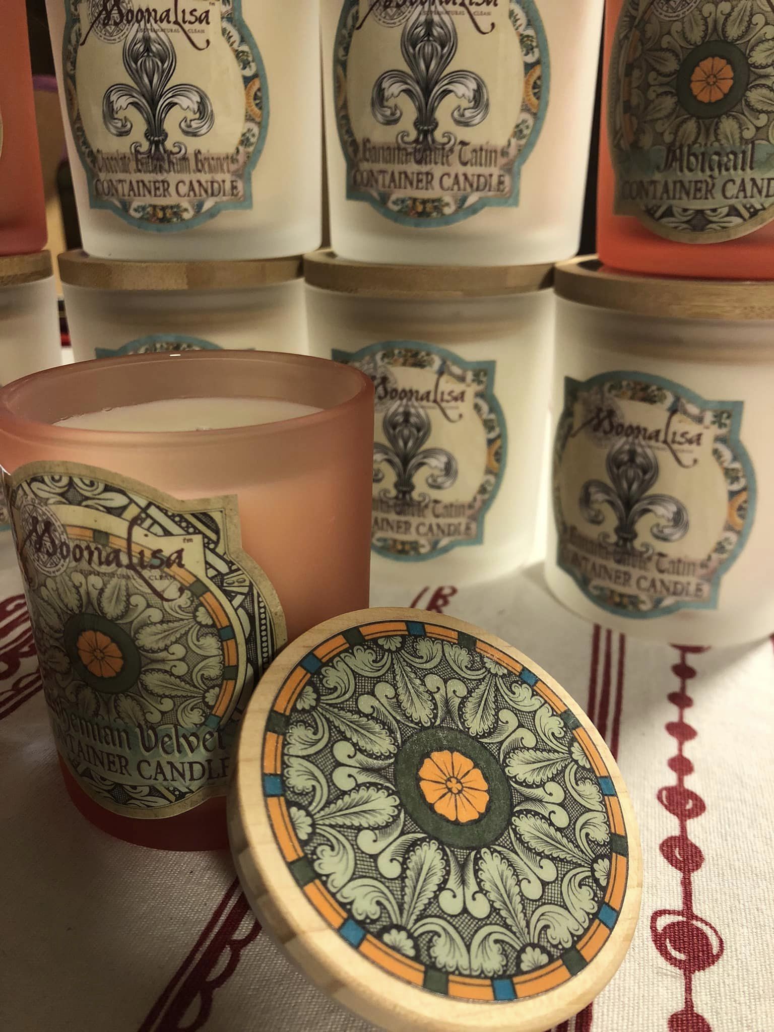 Container Candle - 7oz. Frosted Crimson Jars